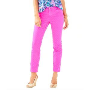 Lilly Pulitzer Kelly Hot Pink Skinny Crop Pants 4